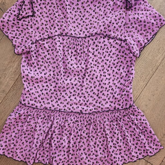 Coach purple top with bow details size 0 - Picture 3 of 4